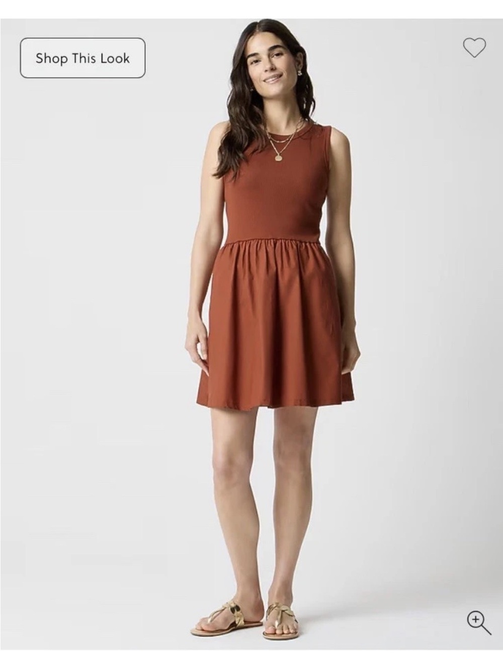 J. Crew knit mixture smocked Sleeveless Rust A-Line Dress